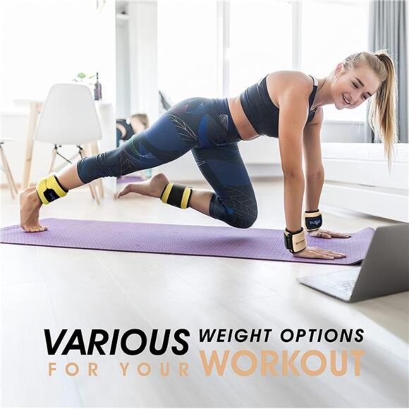 Yes4All Wrist & Ankle Weights Pair 1lb -10lbs, Adjustable Strap for Walking - Picture 5 of 7